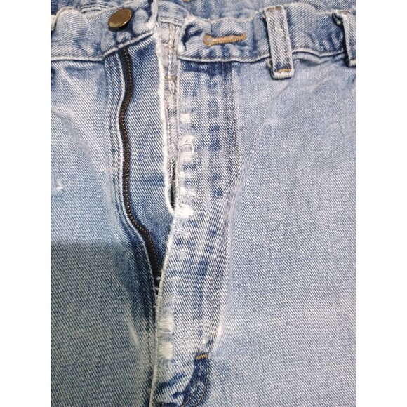 Vintage Wrangler Jeans Mens Blue Thrashed Distressed Faded Denim 44x29 35001AI - Picture 6 of 16